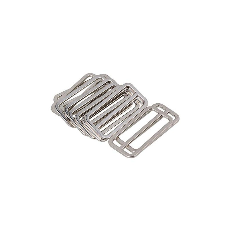 5cm Belt Silver Zinc Alloy Heavy Welded Tri-Glides Sliders Buckle
