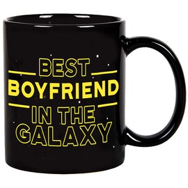 Fatbaby - Taza de café con el mejor novio en la galaxia, regalos de cumpleaños para novio, taza divertida para el día de San Valentín, taza de regalo para novio y él, 11 onzas
