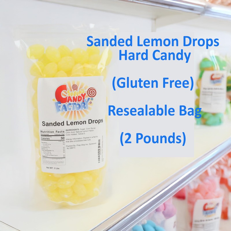 Sanded Lemon Drops Old Fashioned Hard Candy (Gluten Free) in
