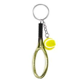 Axmerdal Tennis Racket Keychain Key Ring Creative Fashionable Alloy Tennis Ball Racquet Keychain Gift for Sport Lovers (green)