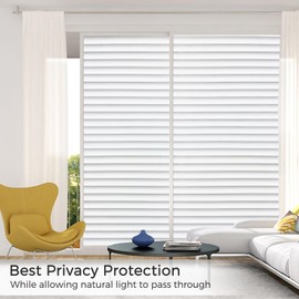 bofeifs Window Privacy Film Frosted Glass Window Film Static Cling Blinds Decorative Window Film Anti-UV Privacy Film for Glass Windows Stained Glass Window Film for Home Office 35.4 x 393.7 Inch