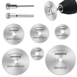 Makloee Rotary Drill Saw Blades, 8Pcs Drill Saw Blades for Dremel Rotary Tool, Steel Saw Disc Wheel Cutting Blades with 1/8" Straight Shank Mandrel for Wood Plastic Metal Cutting