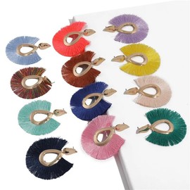 Waterdrop Shaped Tassel Earrings for Women (Orange 1)