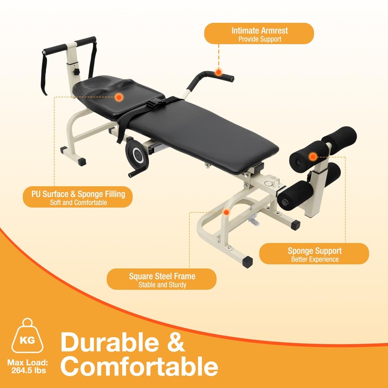 Cervical Spine Stretcher Machine,Multifunctional Traction Table,Traction Bed Folding Massage Bed,