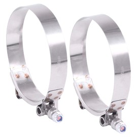 Hilitchi 2Pcs Stainless Steel T-Bolt Clamps with Rounded Band Edges Heavy Duty Turbo Intake Intercooler Clamp (86-94MM) for 3 1/2 Inch