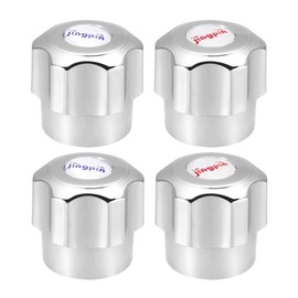 sourcing map Faucet Knob Handle 30mm Dia Universal Faucet Replacement Knob Silver Tone 4 Pcs