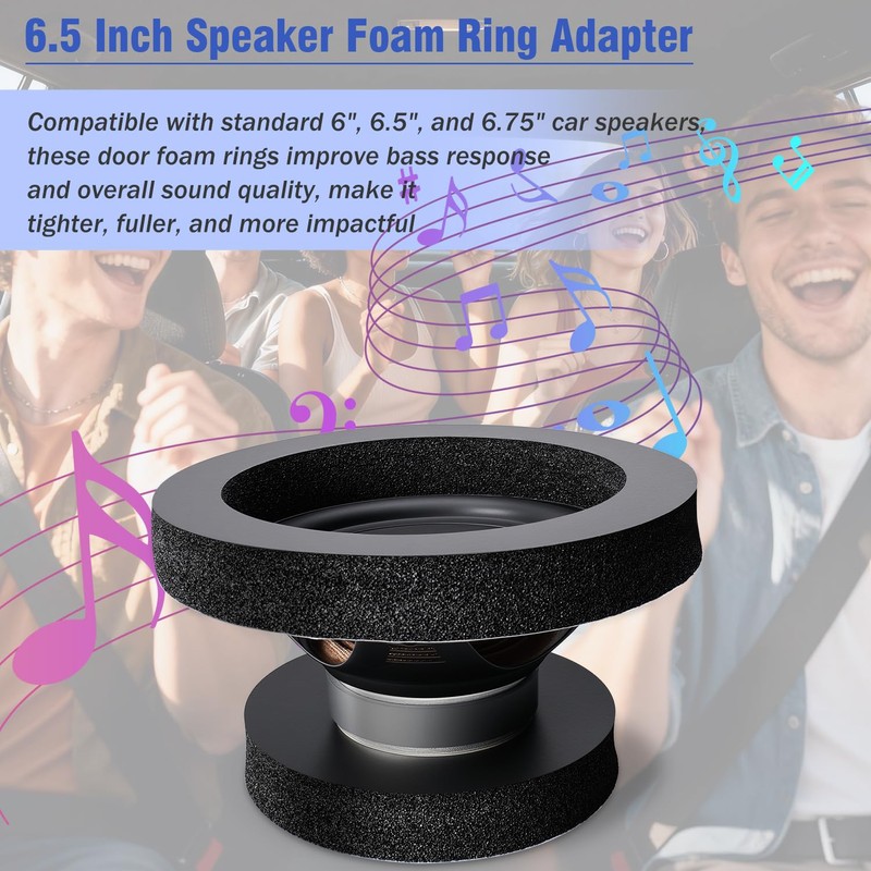 Jayubien 6.5 Inch Speaker Foam Rings,4PCS Audio Adapter Kit