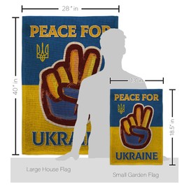 Ukraine Flag Peace Ukraine Burlap Garden House Flag Kit Support Cause Stand with Ukrainian Decoration Banner Small Yard Gift Double-Sided, Made in USA