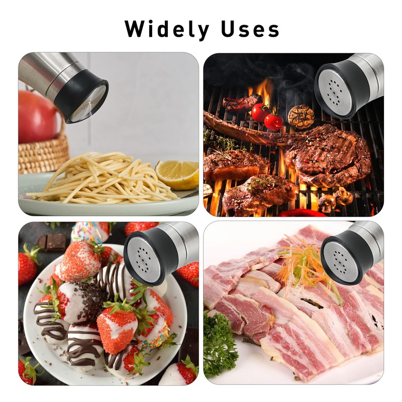 Lonffery Salt and Pepper Shakers Set, Stainless Steel Salt Containers