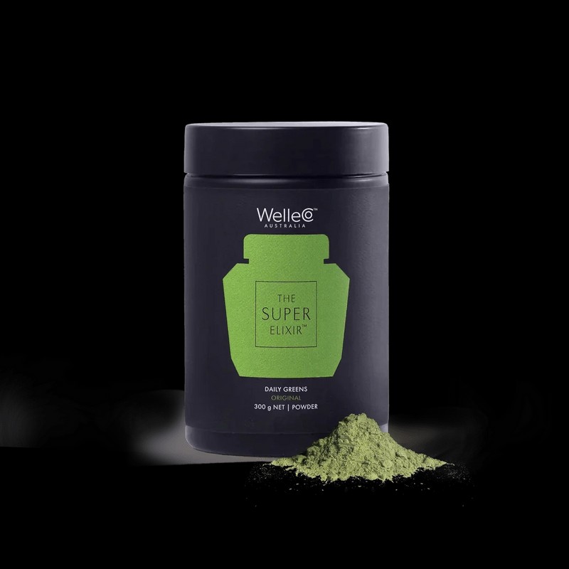 WelleCo The Super Elixir Greens Jar 300g, Lemon and Ginger