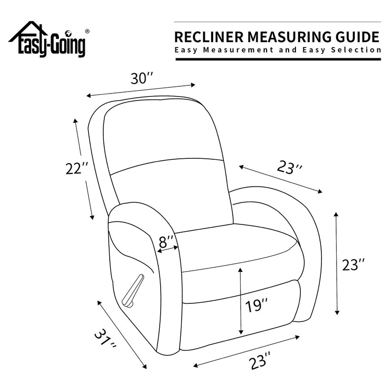 Easy-Going 4 Pieces 100% Dual Waterproof Recliner Cover Stretch Soft