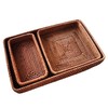 i-lan Set of 3 Handmade Coffee Rattan Rectangle Serving Tray