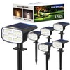 JEJOT Solar Spot Lights Outdoor Waterproof IP65,6 Pack,2CCT(3000K/6500K), Super Bright