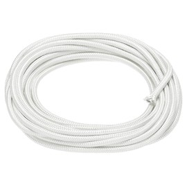 sourcing map 5 Meter/16.4ft 15AWG High Temp Wire, Flexible Mica Cable, Insulated 500 Degrees Celsius High Temperature Braided Wire Cable Resistant Electrical for Lamp Boiler Heater, White
