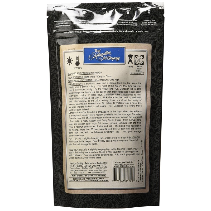 Metropolitan Tea Discovery Loose Tea Pack, Canadian Breakfast Specialty, 100gm
