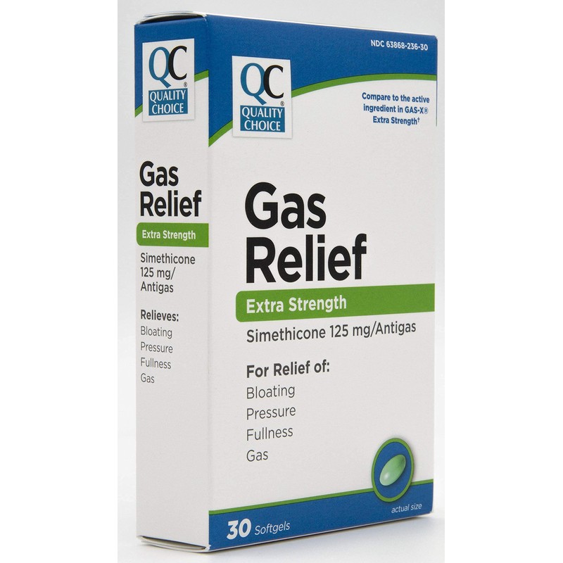 Quality Choice Gas Relief Extra Strength Simethicone 125 mg 30