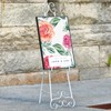 Metal Floor Standing Display Easel, 56" H White Decorative Scroll