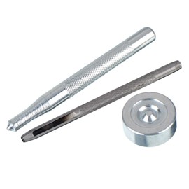 Trimming Shop 15mm Press Studs Fixing Tool Kit with Hollow Hole Punch, Snap Fastener Button Setting Hand Tool Set, Equipment for Sewing, Leather Crafts, and Clothing Repair