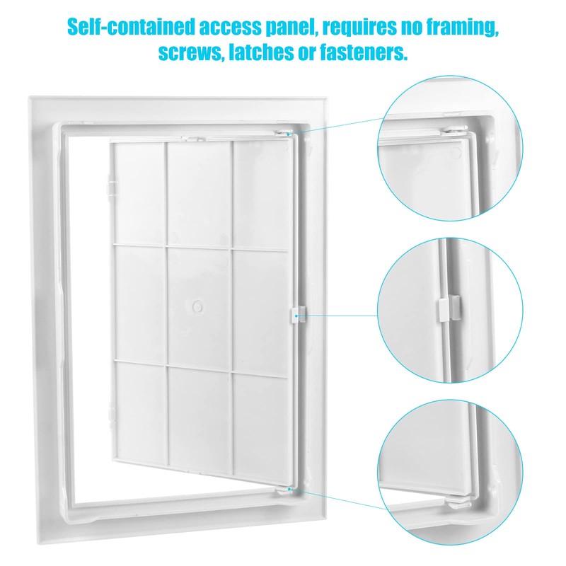Teqooza 8x12 inch Plastic Access Panel for Drywall Ceiling Reinforced