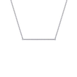 Lafonn Classic Sterling Silver Platinum Plated Lassire Simulated Diamond Necklace (0.26 CTTW)