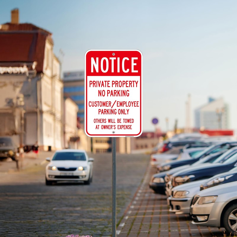 2Pack “Notice - Private Property No Parking, Customer/Employee Parking Only”