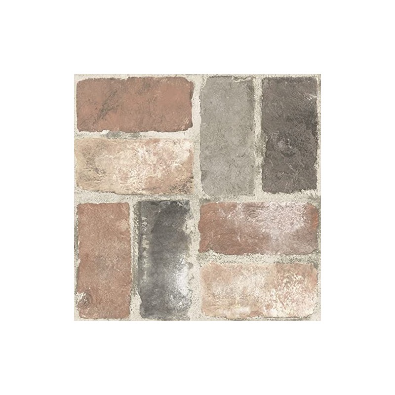 FloorPops Harvard Brick Red Peel & Stick Floor Tiles