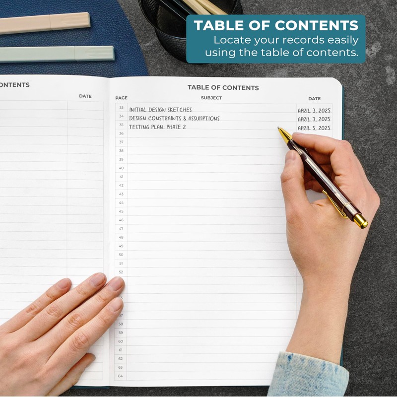 Clever Fox Engineering Notebook – Hardcover Grid Notebook with Numbered