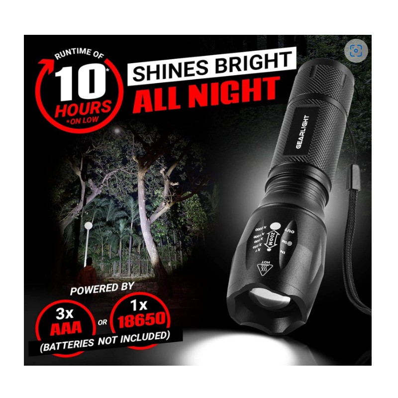Gearlight S1000 LED Tactical Flashlight - 2 Count