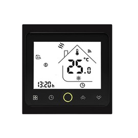 MincoHome WiFi Electric Underfloor Heating Thermostat LCD Touch Screen Temperature Controller with Alexa for Electric Heating (Black)