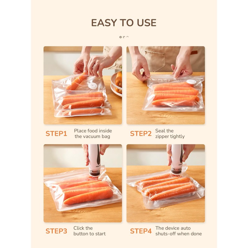 Reemix Compact Vacuum Sealer, Handheld Rechargeable Bag Sealer Machine