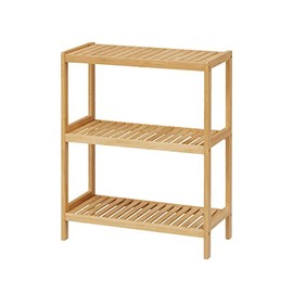 Elepude Bamboo Shelf,Stand Utility Storage Shelf Multifunctional Bathroom Kitchen Living Room Holder Plant Flower Stand (3-Tier)