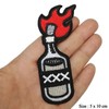 CHBROS Fire Bottle Embroidered Patch Iron on Patches for Clothing