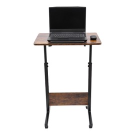 DNYSYSJ Adjustable Height Standing Desk, Portable Laptop Desk, Rolling Computer Stand with Tilt Desktop, 360° Swivel Wheels & Brakes, 32-47in Height Adjustable Workstation for Home Office