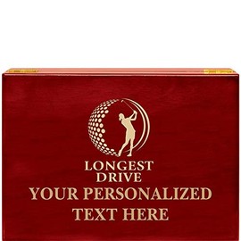 Crown Awards Golf Longest Drive Female Rosewood Humidor Gift, Customize with Your Own Text Engraving Prime