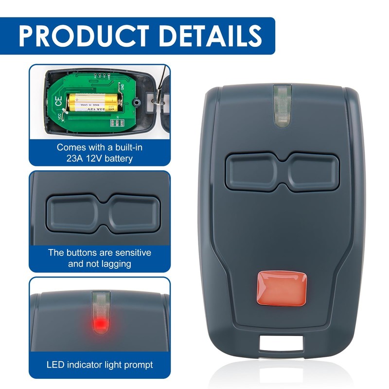 Garage Door Remote Control BFT 433.92 MHz, 2 Channels for