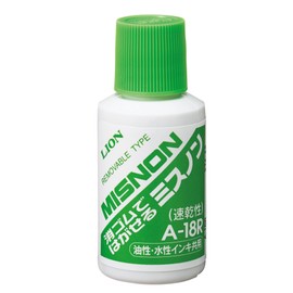 ライオン事務器 修正液 消しゴムではがせるミスノン 18ml 共用タイプ A-18R