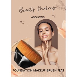 Foundation Makeup Brush Flat Top Kabuki Hexagon Face Blush Liquid Powder Foundation Brush for Blending Liquid - Cream or Flawless Powder Cosmetics with Bonus Protective Case (Black)