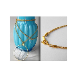 NIEGENNA-Assorted Colors 5X Magnifier Necklace Magnifying Glass Pendant Optical Lens with Chain Jewelry Loupe for The Seniors Elders Aged Reading Increase Vision(Color: Gold)