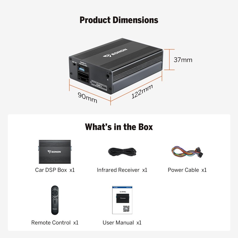 Eonon DSP Digital Amplificatore box 4CH × 40W uscita EQ