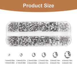VBSJAH Pack of 1440 Rhinestones for Nails, Rhinestones Nails Including for Rhinestones and Rhinestone Picks, Nail Art Crafts with Tweezers and Storage Boxes, for Nails, Clothing, DIY