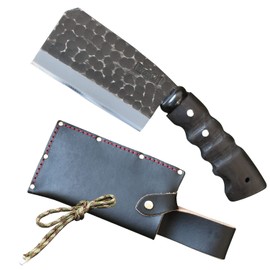 Yamabito Hammered Double-edged Hatchet, Steel Included, Blade Length: 5.3 inches (135 mm), Includes Paracord, Rust Resistant Oil (Paracord Color: Army Camouflage)