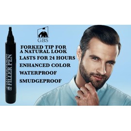 G.B.S Fragrance-Free Extra Strong Hold Mustache Wax, Black Beard Filler Pen, Handmade Pocket Mustache Comb & Precision Trimming Scissors – 3 Piece Set for Styling & Detailing