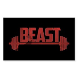 CafePress Beast Red Rectangle Bumper Sticker Car Decal