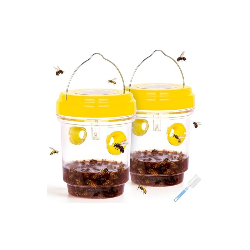 2 Pack Solar Wasp Traps - Effective Outdoor Insect Control