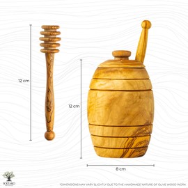 SOLTAKO Olive Wood Honey Pot / Honey Container