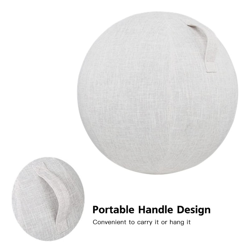 55cm/65cm/75cm Cotton+Linen Protective Yoga Ball Cover Exercise Ball Protection Skin