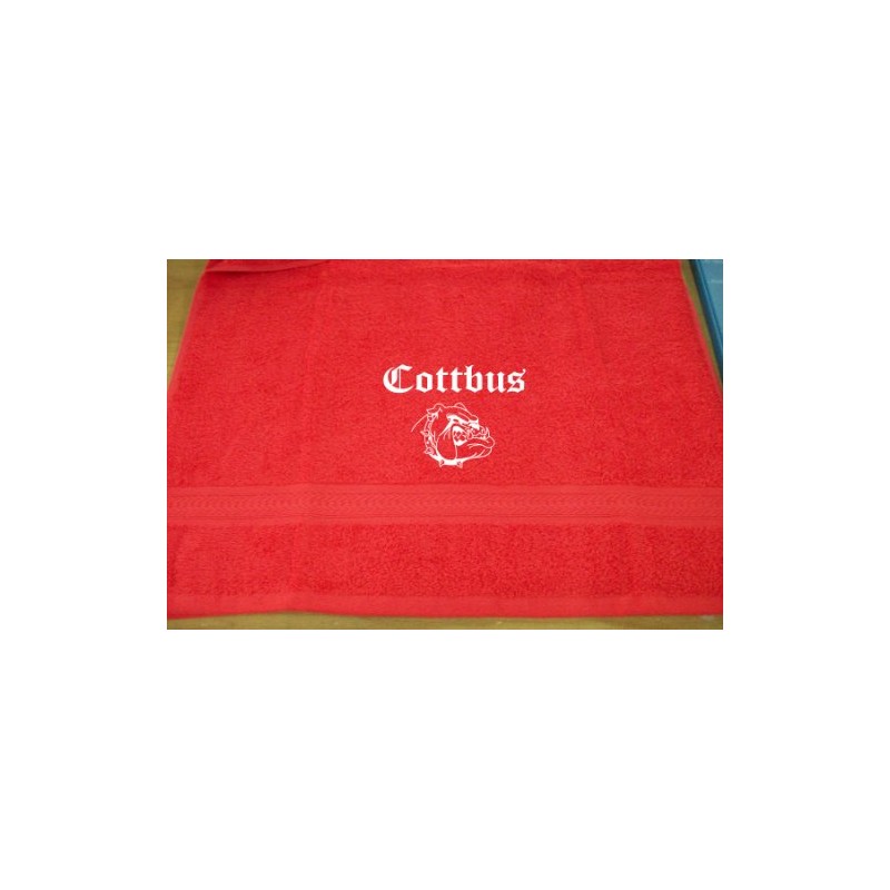 ShirtShop-Saar Cottbus (Bulldog) City Bath Towel, 70x140 cm