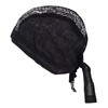 Black Paisley Zandana Tie Bandana Style Fitted Skull Cap Biker