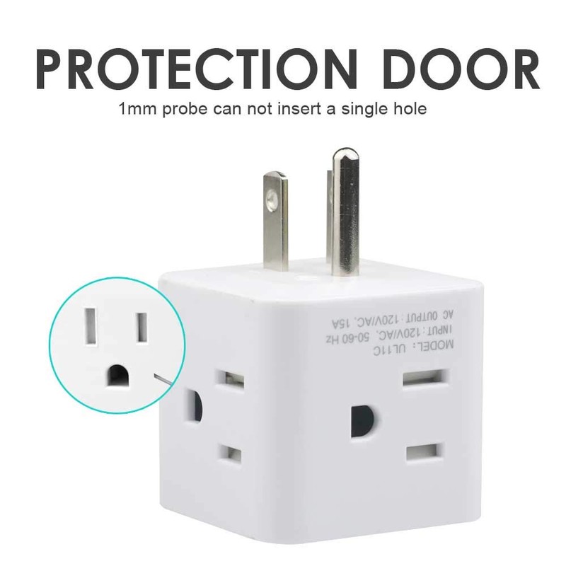 Multi Plug Outlet Extender, Vsanstar 3 Prong Wall Tap 4
