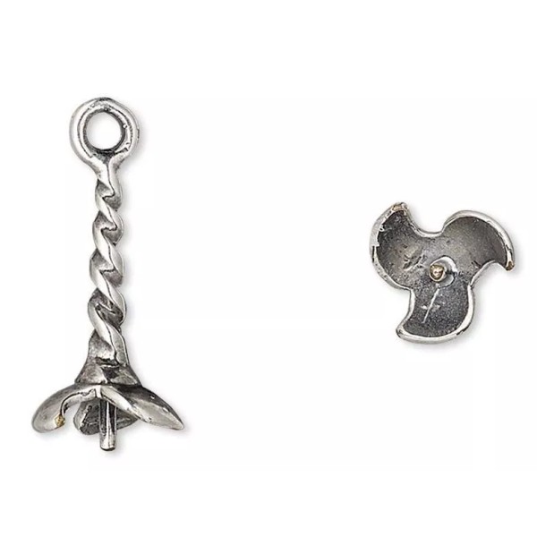 Platinum 2 Ant Silver Plated Brass 15x7mm Bead Cup Caps